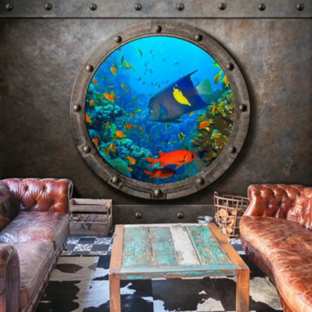 artgeist Fototapete Submarine Window mehrfarbig Gr. 150 x 105 günstig online kaufen