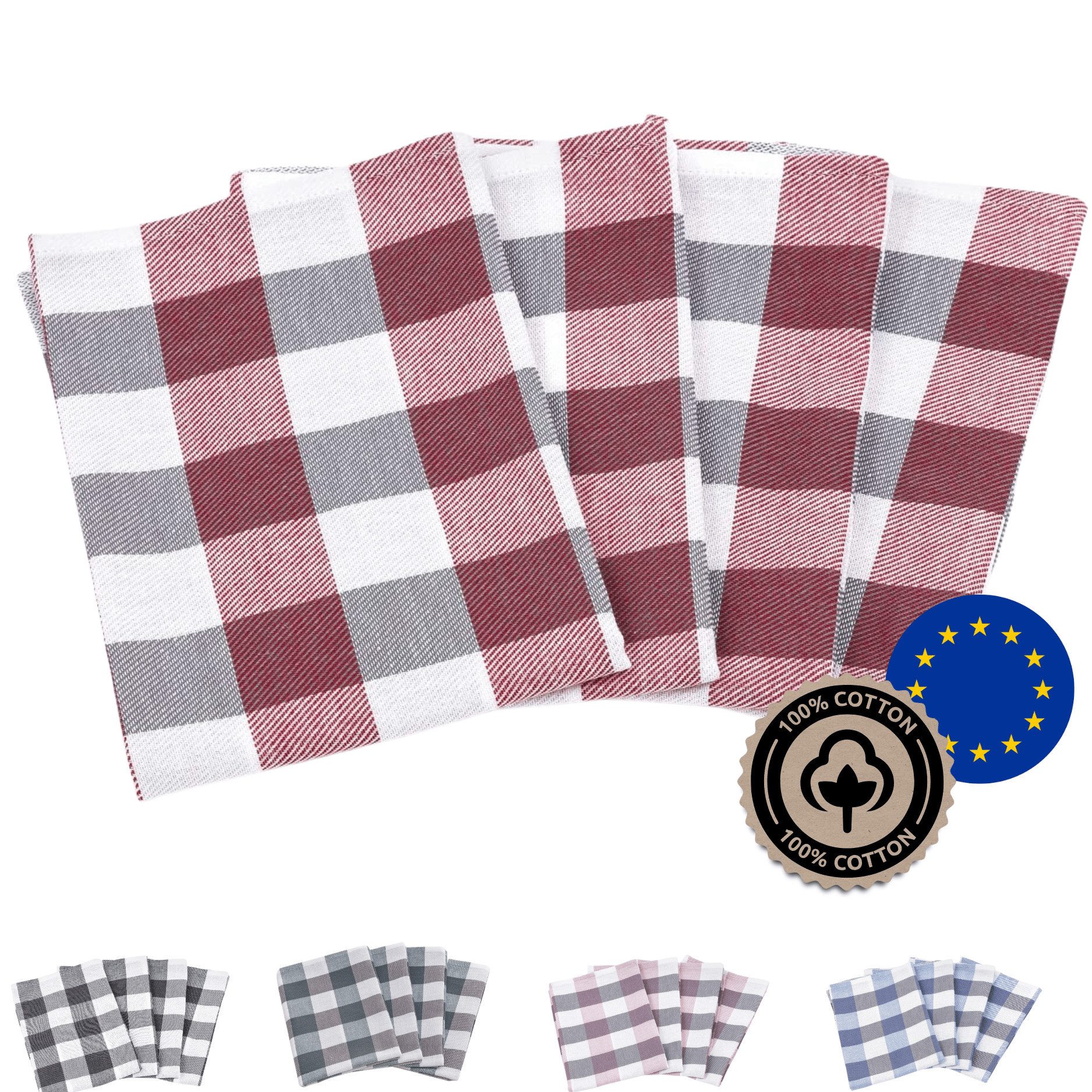 Zestri Geschirrtuch 4er-Set kariert aus 100% günstig online kaufen