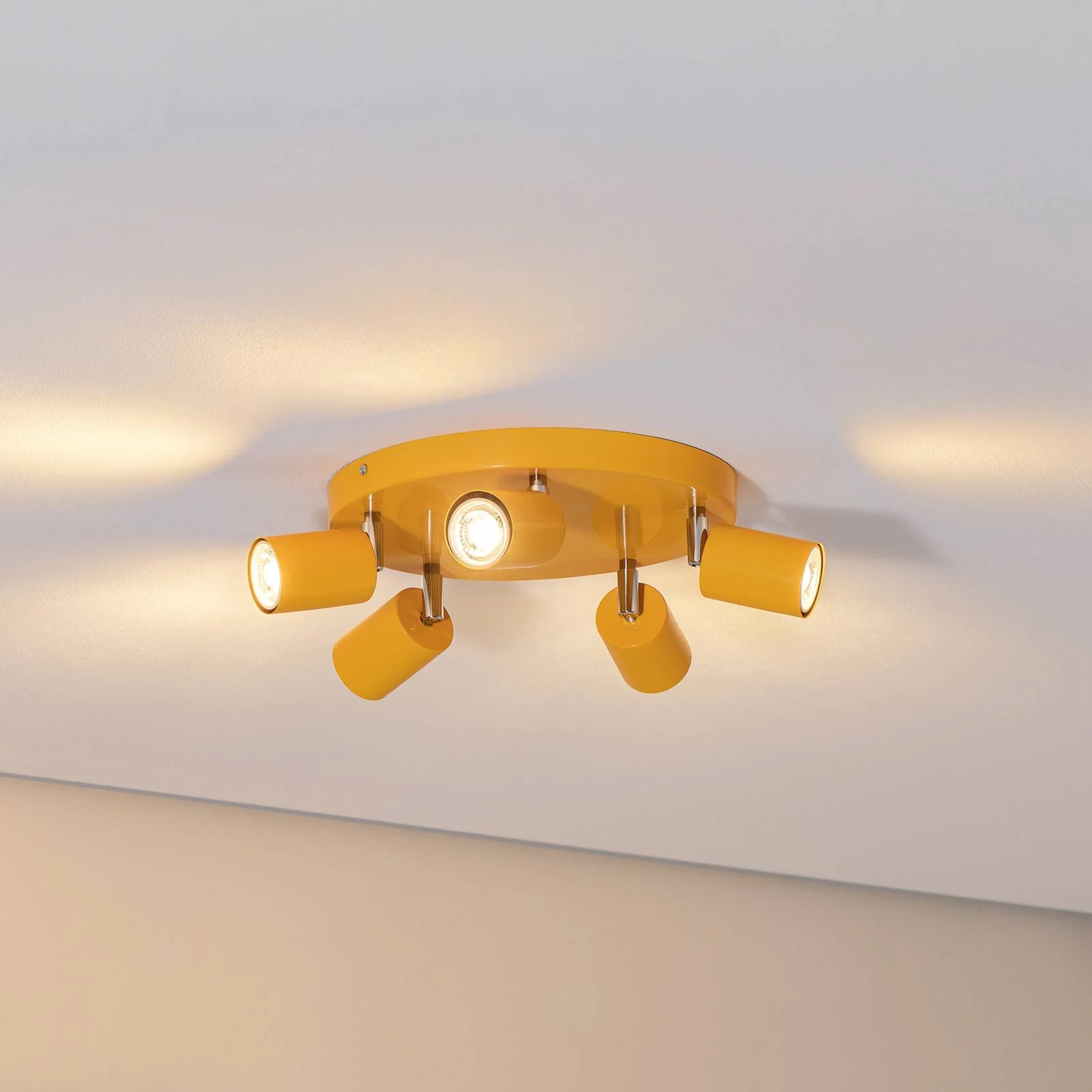 Deckenstrahler Fun, gelb, Ø 30 cm, verstellbar, GU10 günstig online kaufen