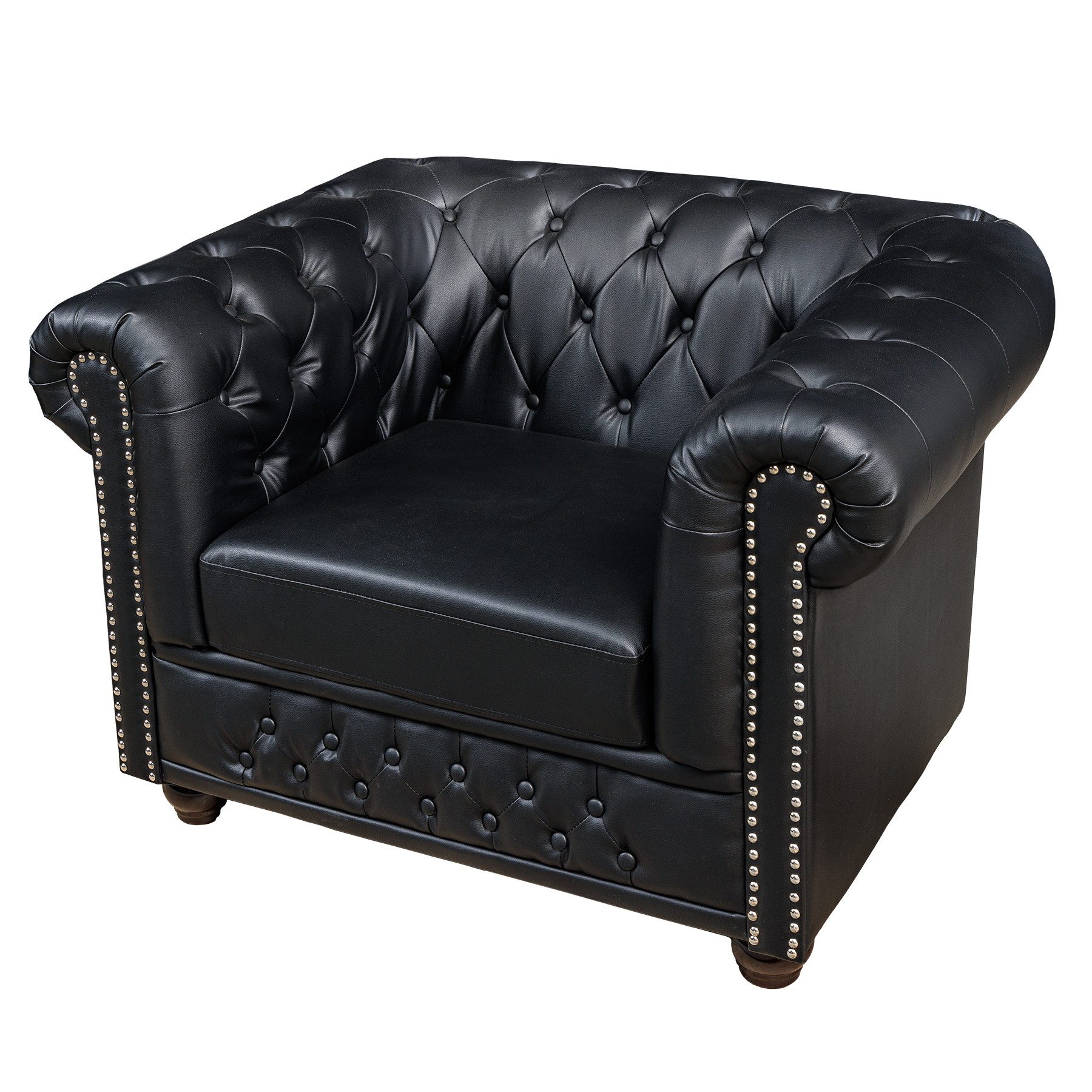 riess-ambiente Chesterfield-Sessel CHESTERFIELD 110cm matt schwarz günstig online kaufen