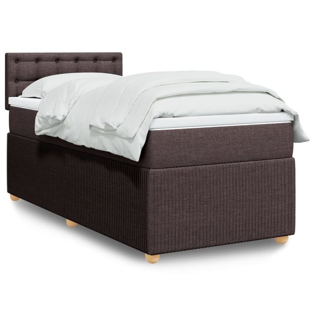 vidaXL Boxspringbett, Boxspringbett mit Matratze Dunkelbraun 80x200 cm Stof günstig online kaufen