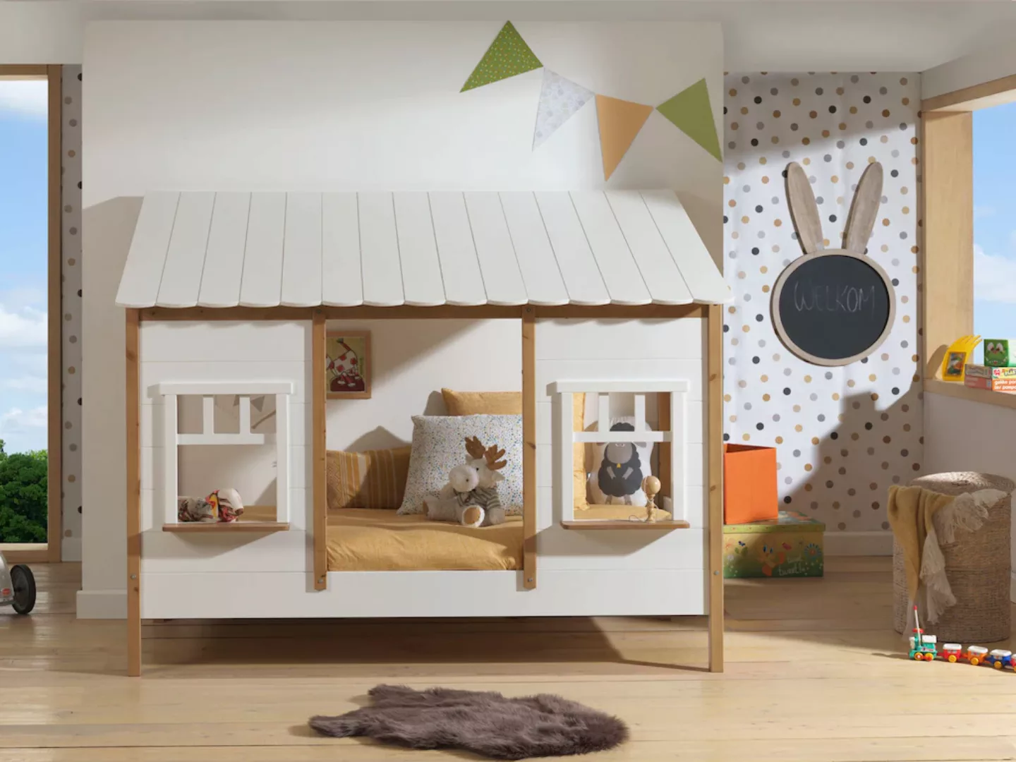 Vipack Kinderbett (Made in Europe), Hausbett mit Lattenrost, wahlweise Bett günstig online kaufen