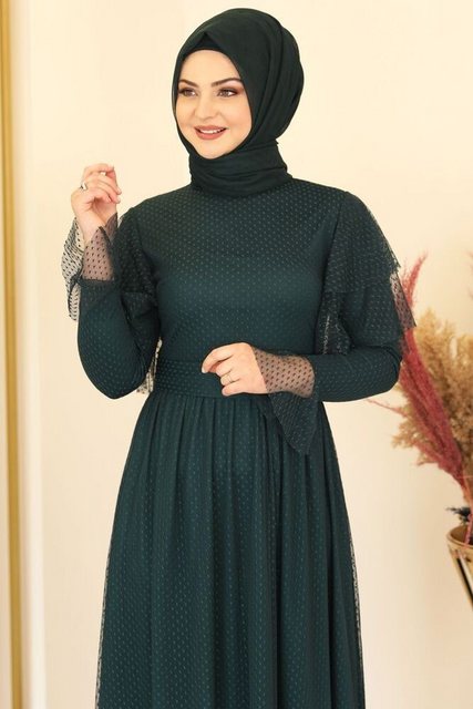 Modavitrini Tüllkleid Abendkleid aus gepunktetem Tüll Hijab Kleid Abiye Aba günstig online kaufen