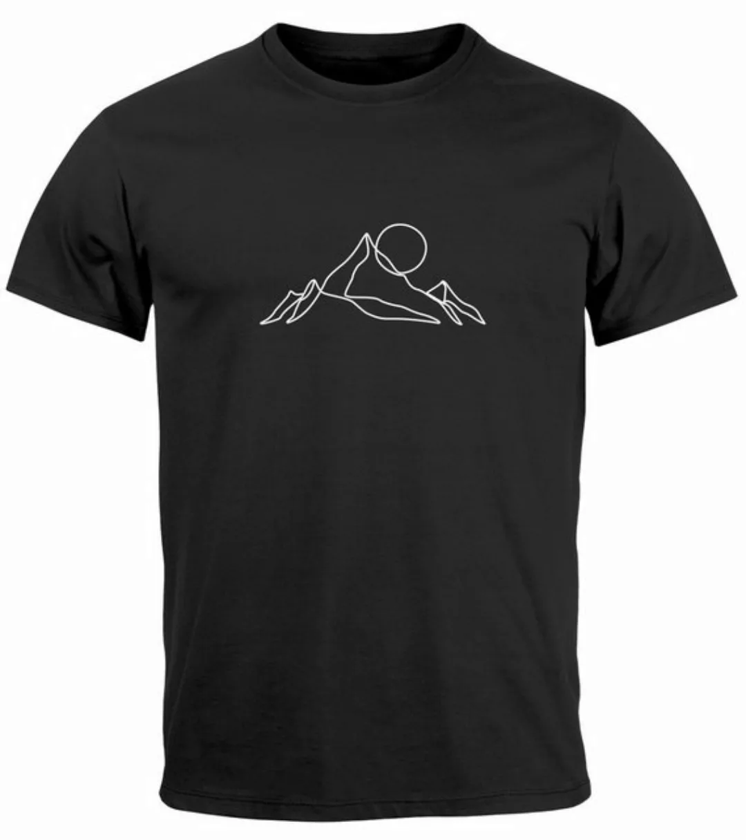 Neverless Print-Shirt Herren T-Shirt Berge Wandern Brustprint Aufdrucke Geb günstig online kaufen