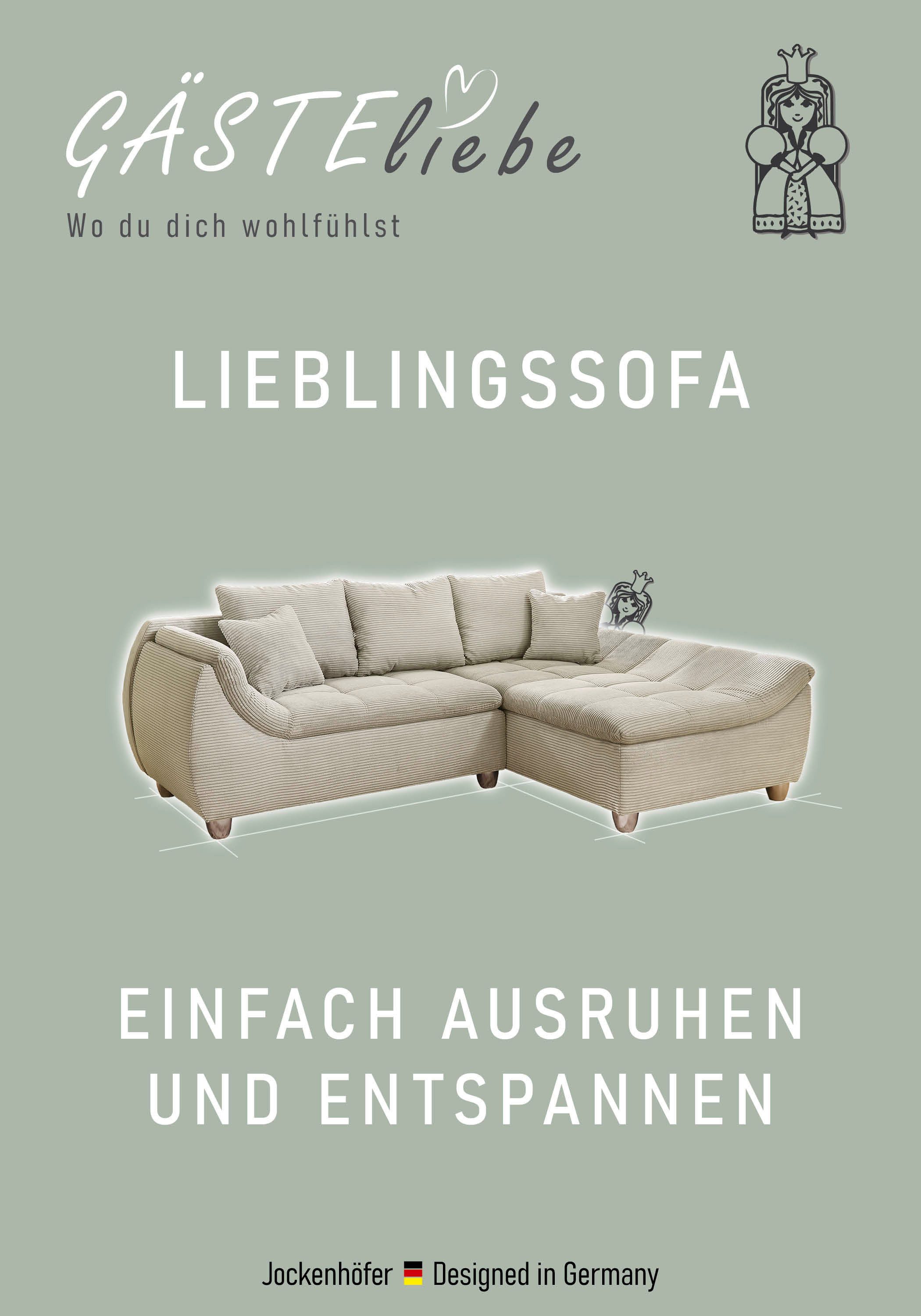Jockenhöfer Gruppe Ecksofa "Genua L-Form", Ottomane links oder rechts monti günstig online kaufen