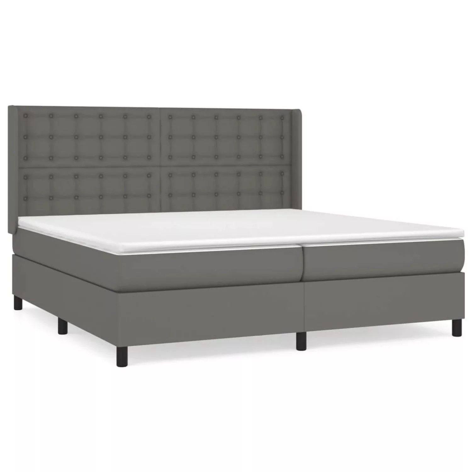 vidaXL Boxspringbett mit Matratze Grau 200x200 cm Kunstleder1469634 günstig online kaufen