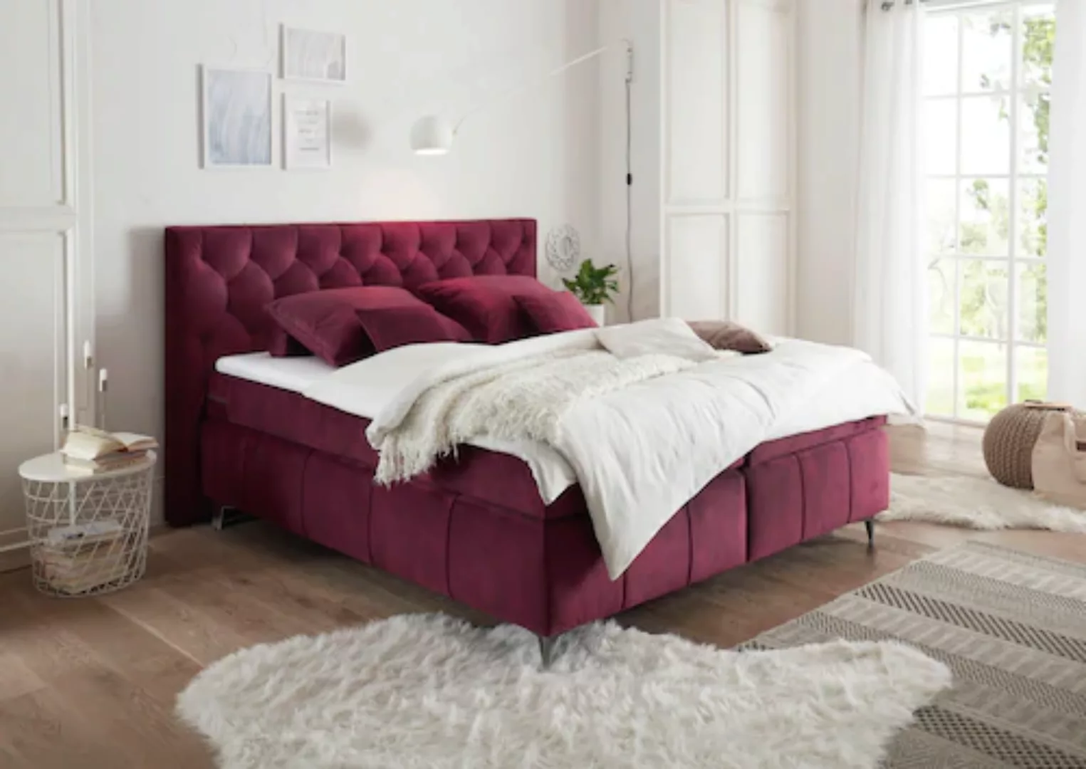 ED EXCITING DESIGN Boxspringbett »Pembroke«, inkl. Topper günstig online kaufen