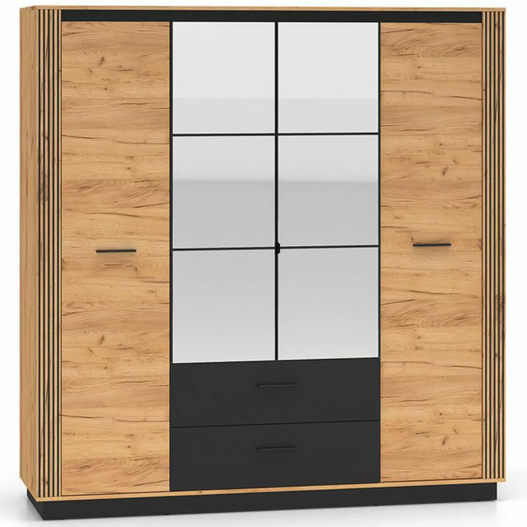 Lomadox Kleiderschrank URBANIA-131 Garderobenschrank 200 cm breit Wardrobe günstig online kaufen