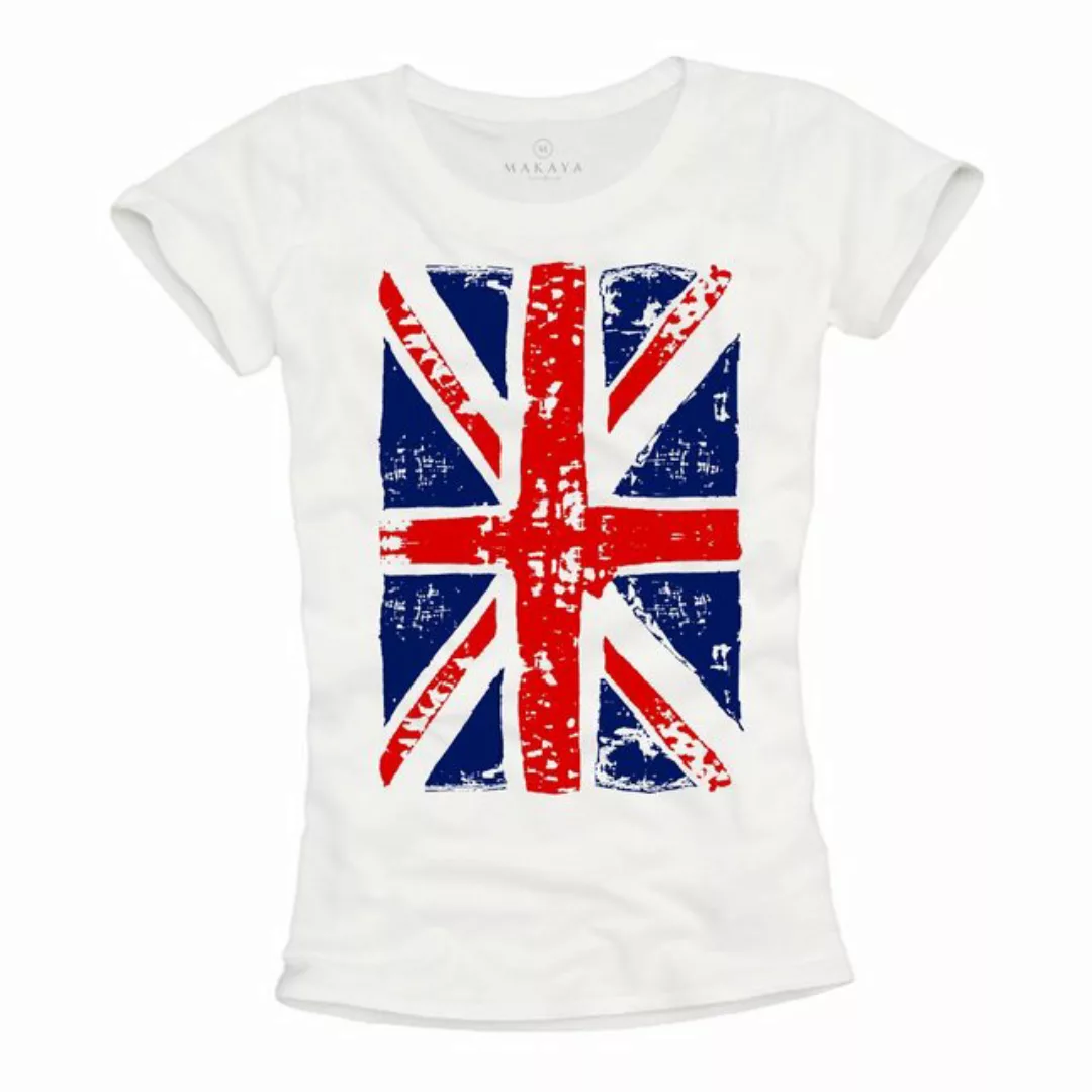 MAKAYA T-Shirt Damen England Fahne UK Flagge Trikot Frauen Top Union Jack günstig online kaufen