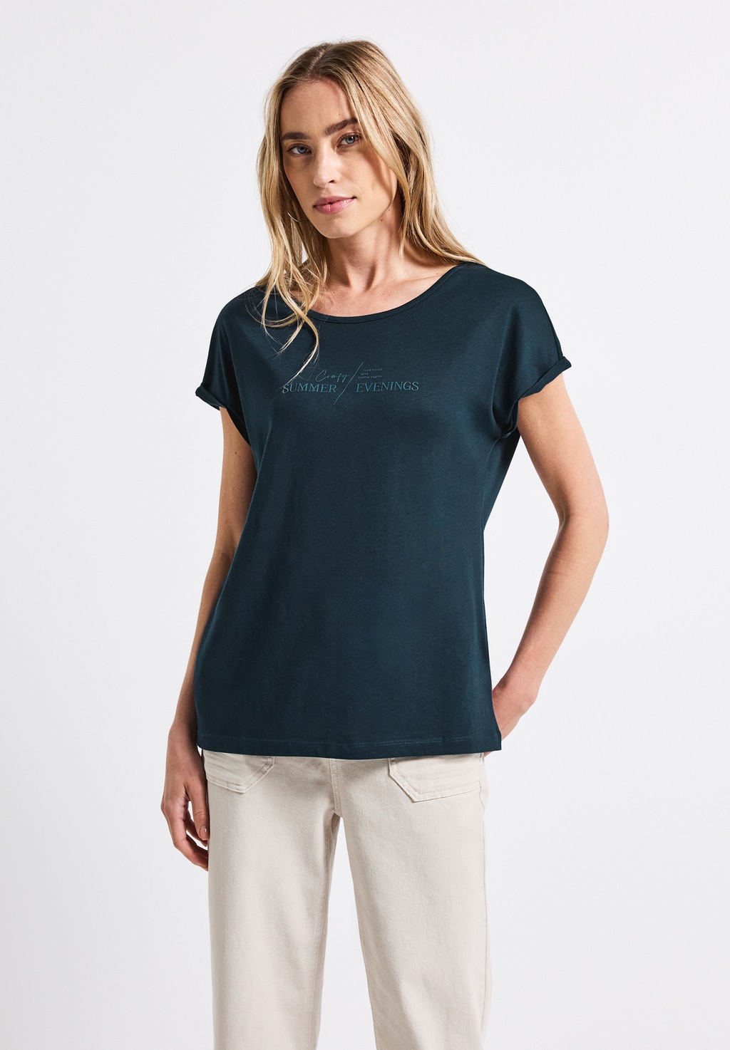 STREET ONE T-Shirt, aus Baumwolle mit Stretchante günstig online kaufen