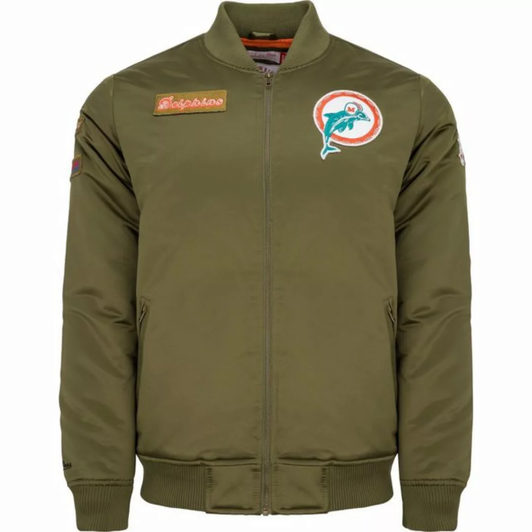 Mitchell & Ness Bomberjacke Satin PATCHES Miami Dolphins günstig online kaufen