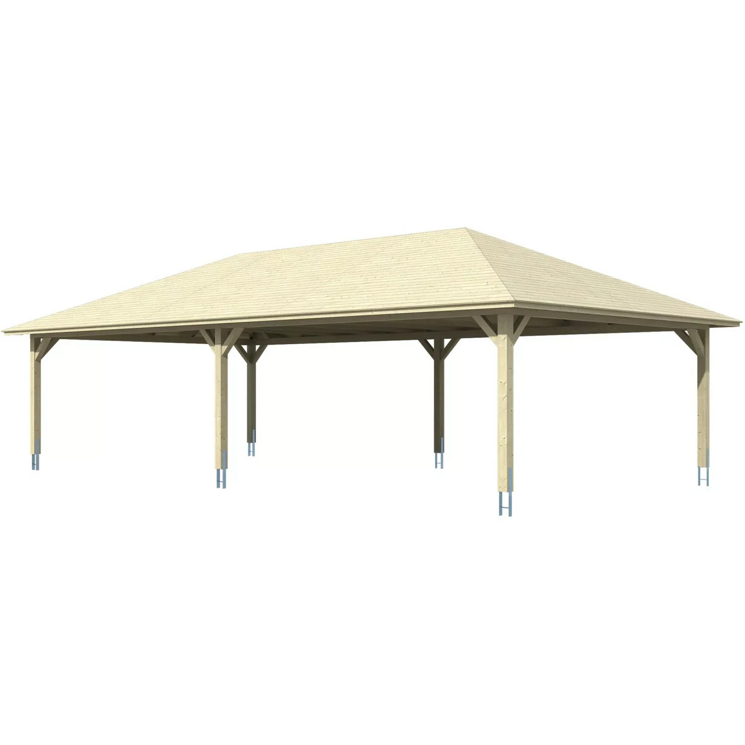 Skan Holz Carport Taunus 1176 cm x 634 cm Eiche Hell günstig online kaufen