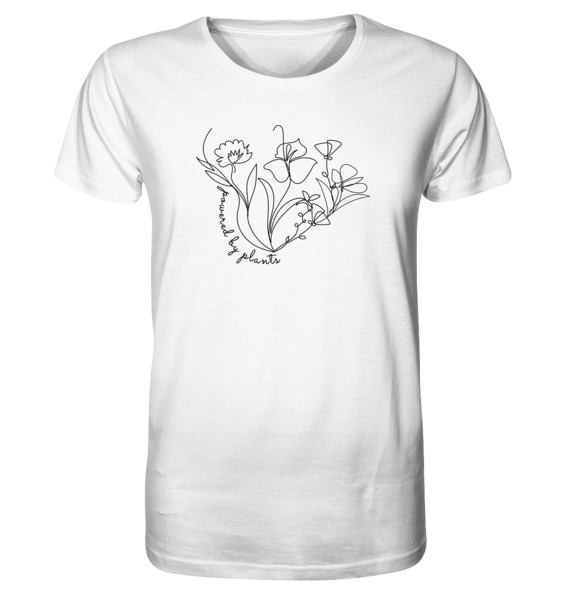 Organic Unisex T-shirt "Powered By Plants" Aus 100% Bio-baumwolle günstig online kaufen