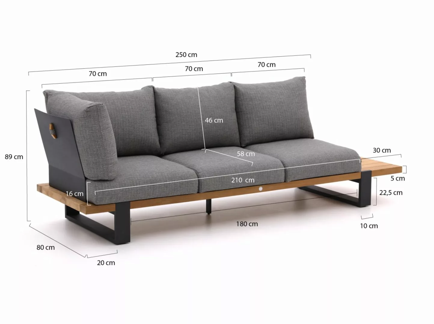 SUNS Nardo Lounge Gartensofa 3-Sitzer links/rechts 264 cm inkl. Eckelement günstig online kaufen