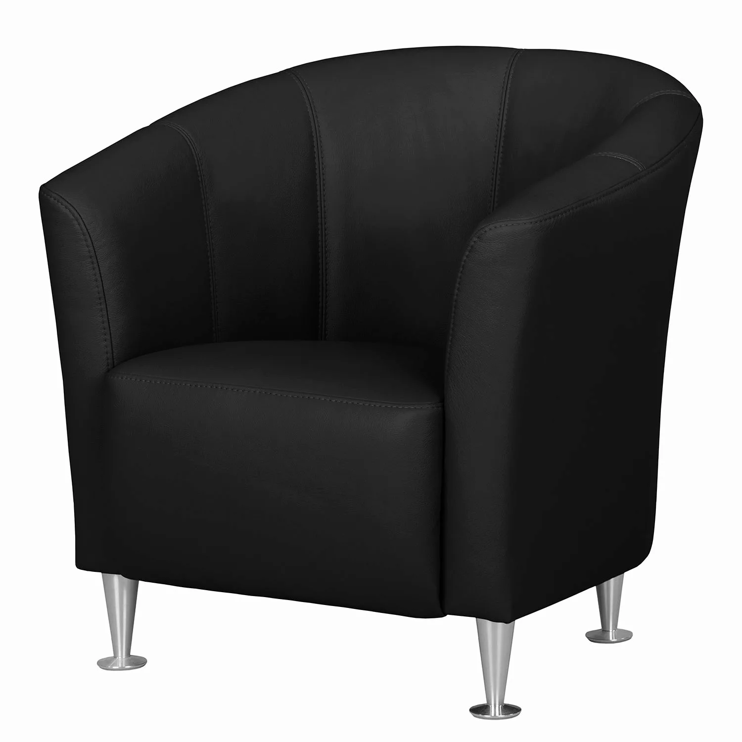 home24 Fredriks Sessel Minga Schwarz Echtleder 73x72x72 cm (BxHxT) günstig online kaufen