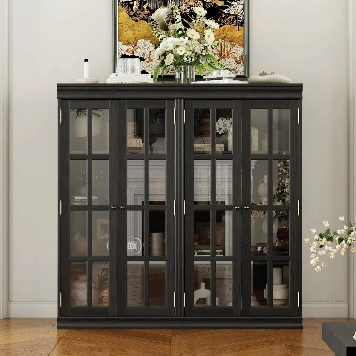 FUFU&GAGA Sideboard Schwarzer 2-türiger Schuhschrank mit günstig online kaufen