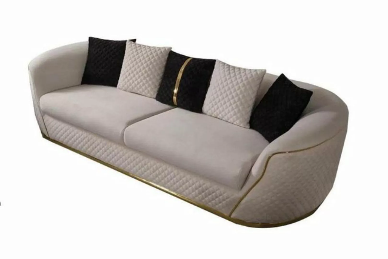 JVmoebel 3-Sitzer Sofa 3 Sitzer Design Sofas Polster Weiß Textil Relax Mode günstig online kaufen