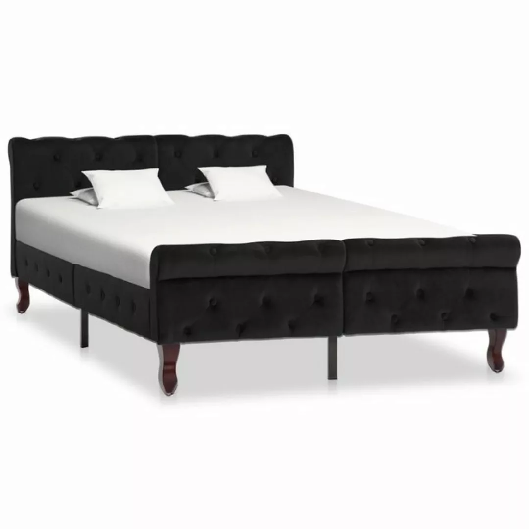 furnicato Bett Bettgestell Schwarz Samt 120 x 200 cm günstig online kaufen