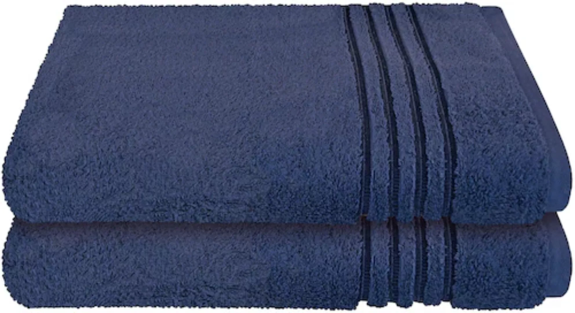 SCHIESSER Frottier-Set Milano, 2x Duschtuch dunkelblau Gr. 70 x 140 günstig online kaufen