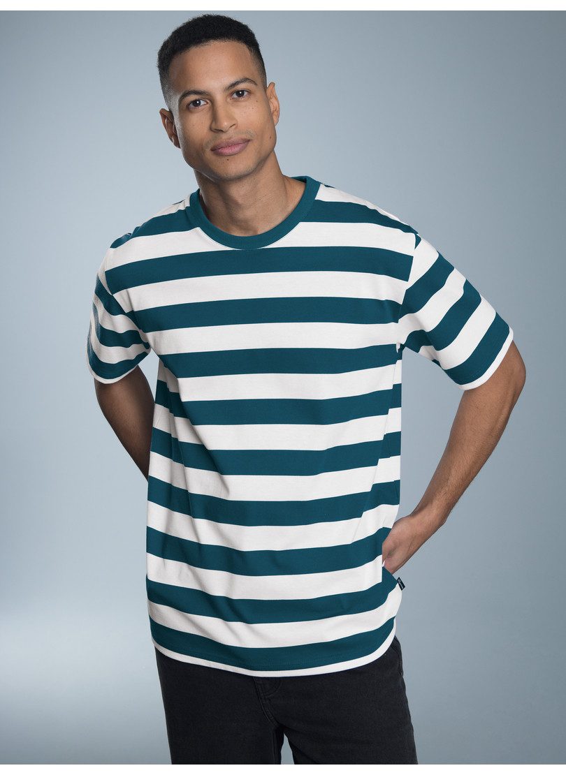 Trigema T-Shirt "TRIGEMA Heavy T-Shirt mit Ringelmuster", (1 tlg.) günstig online kaufen