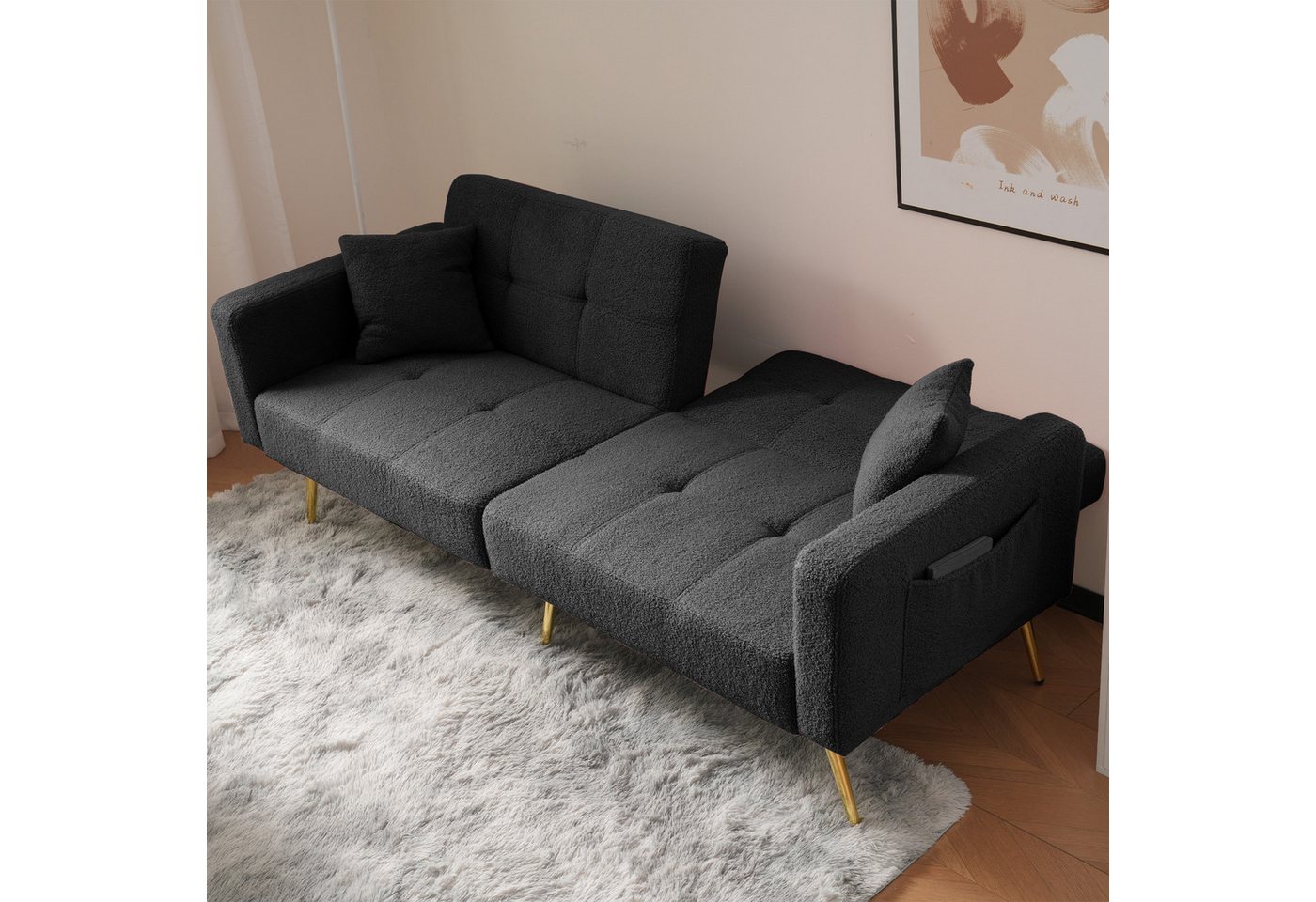 REDOM Schlafsofa mit Bettfunktion, Bettsofa,Klappsofa,Gästebett, verstellba günstig online kaufen