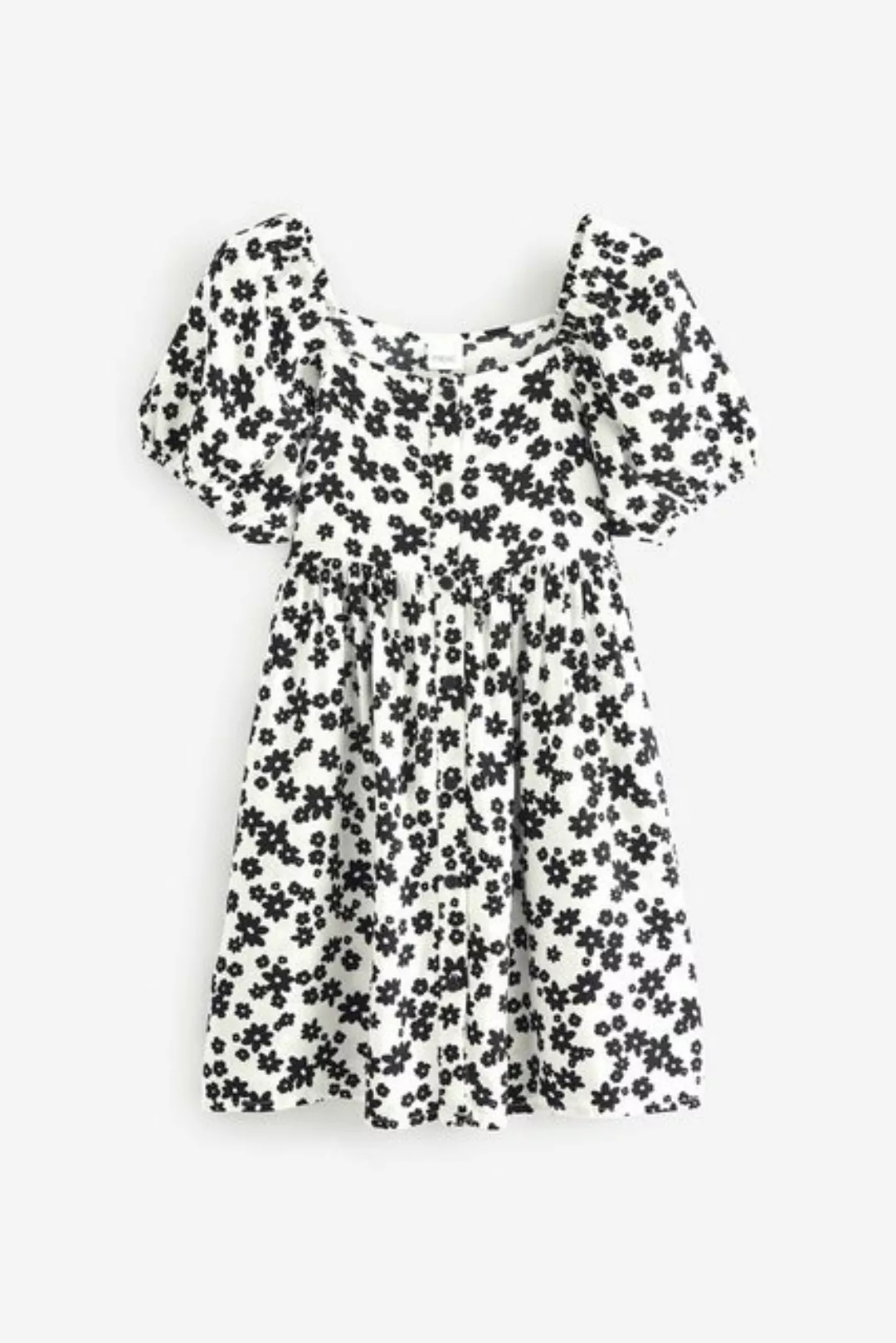 Next Sommerkleid Gemustertes Kleid mit Puffärmeln (1-tlg) günstig online kaufen