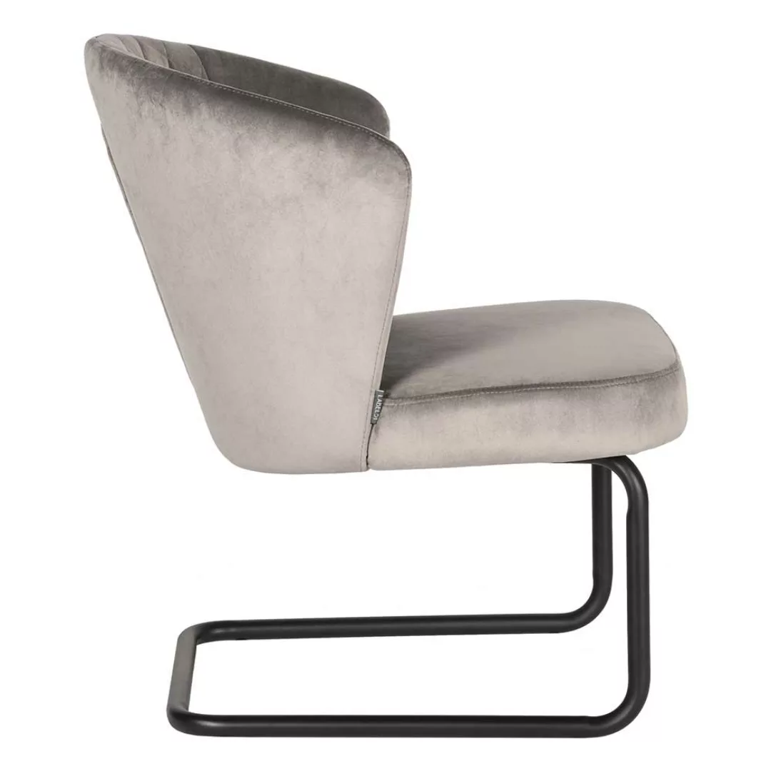 Retro Sessel in Grau Samt Wippfunktion günstig online kaufen