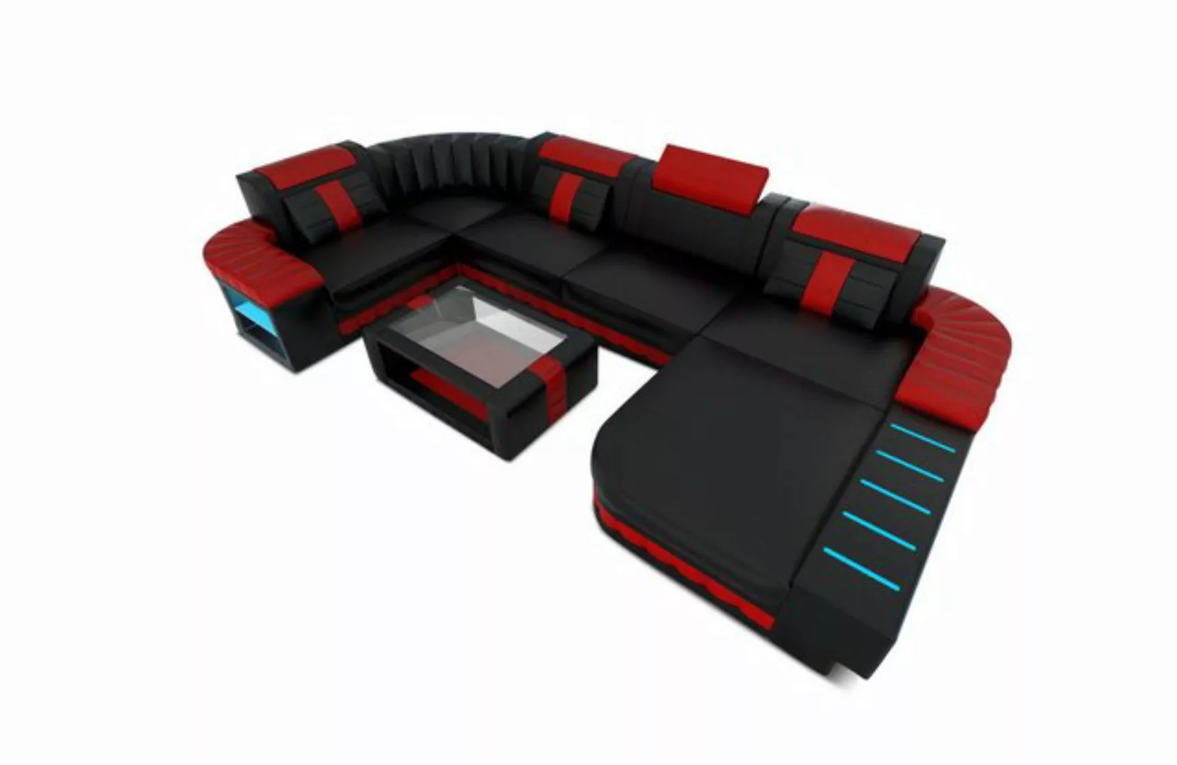 Sofa Dreams Wohnlandschaft Ledercouch Bellagio U Form Ledersofa Sofa Leder, günstig online kaufen