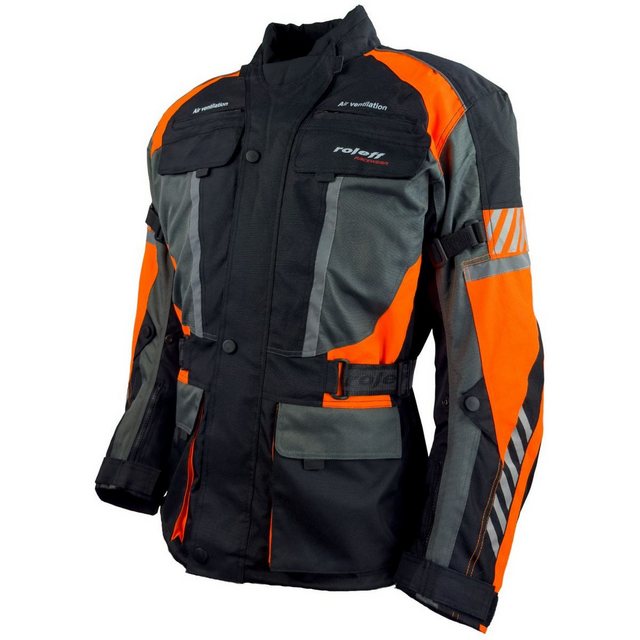 roleff Motorradjacke RO16012 Schwarz/Neon-Orange, wasserdicht, atmungsaktiv günstig online kaufen