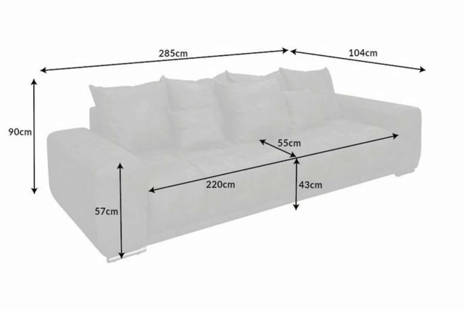 riess-ambiente Big-Sofa ELEGANCIA 285cm grau, Einzelartikel 1 Teile, XXL Co günstig online kaufen