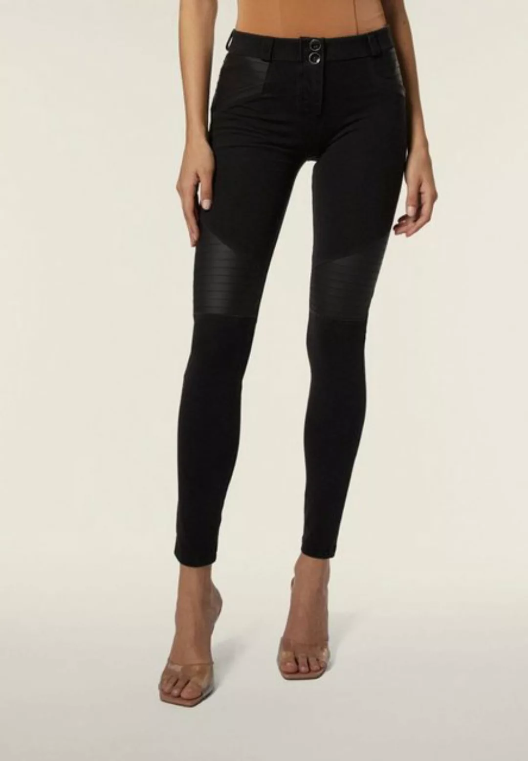 Freddy Jeggings Freddy WR.UP Eco Denim Regular Waist Biker-Look Schwarz günstig online kaufen