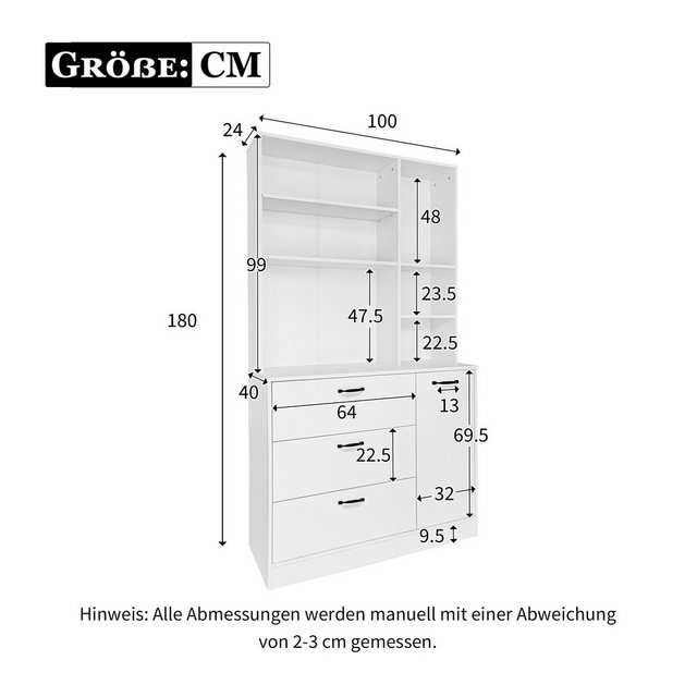 IDEASY Vitrine 70" Vitrine, Sideboard, Beistellschrank, 100 B x 40 T x 178 günstig online kaufen