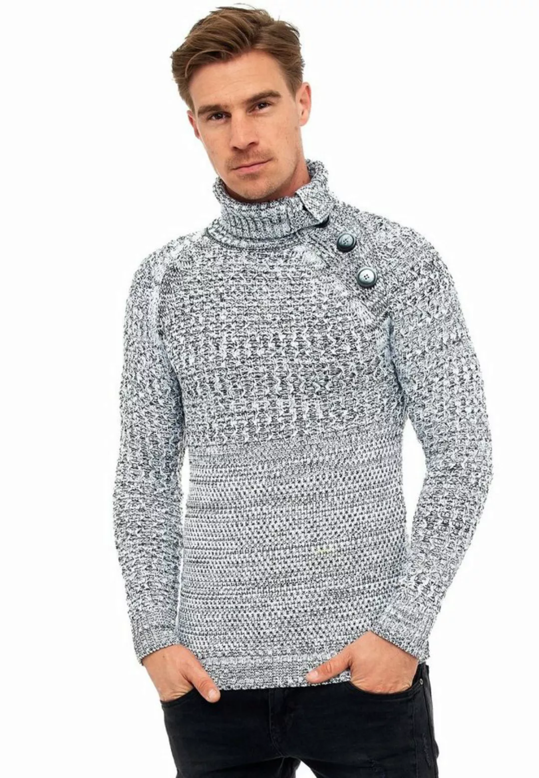 Rusty Neal Strickpullover, mit modischen Zierknöpfen günstig online kaufen