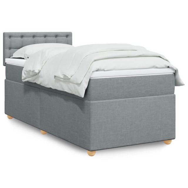 vidaXL Boxspringbett mit Matratze Hellgrau 90x190 cm Stoff2102146 günstig online kaufen