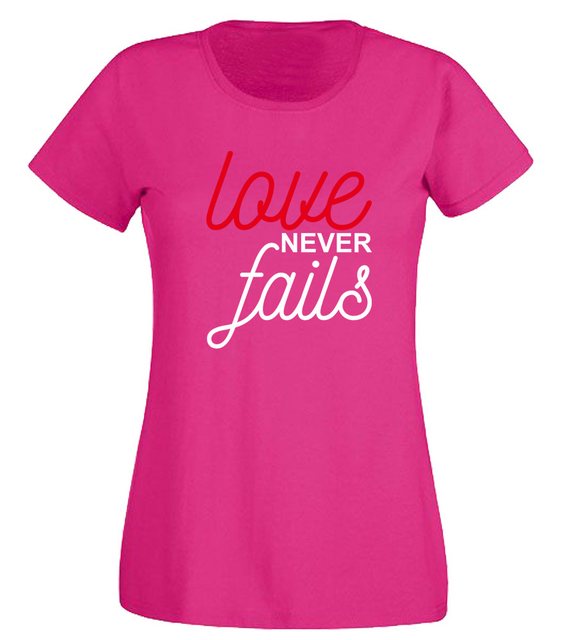 G-graphics T-Shirt Love never fails Slim-fit Damen T-Shirt mit trendigem Fr günstig online kaufen