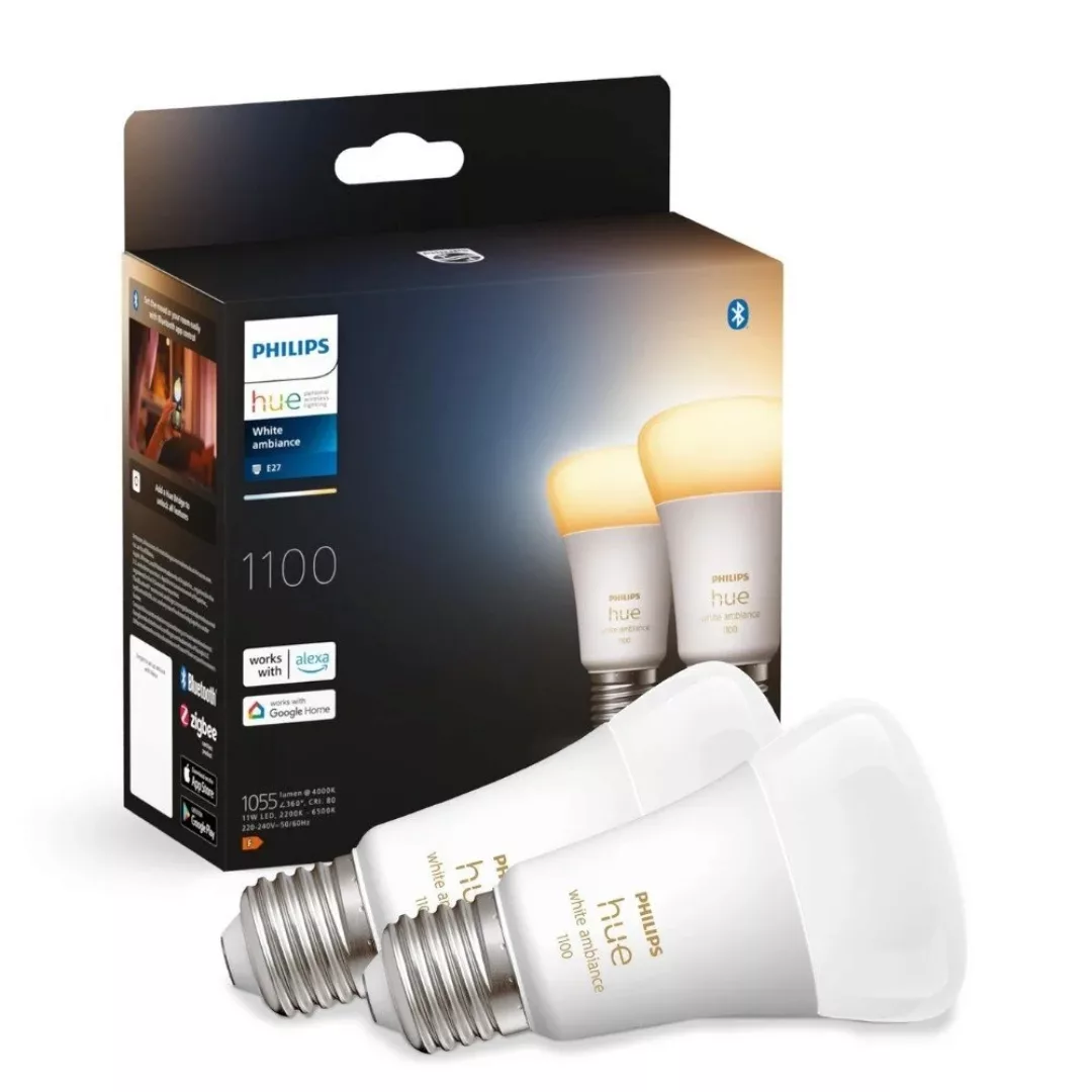 Philips Hue White Ambiance E27 11W LED-Lampe, 2er günstig online kaufen