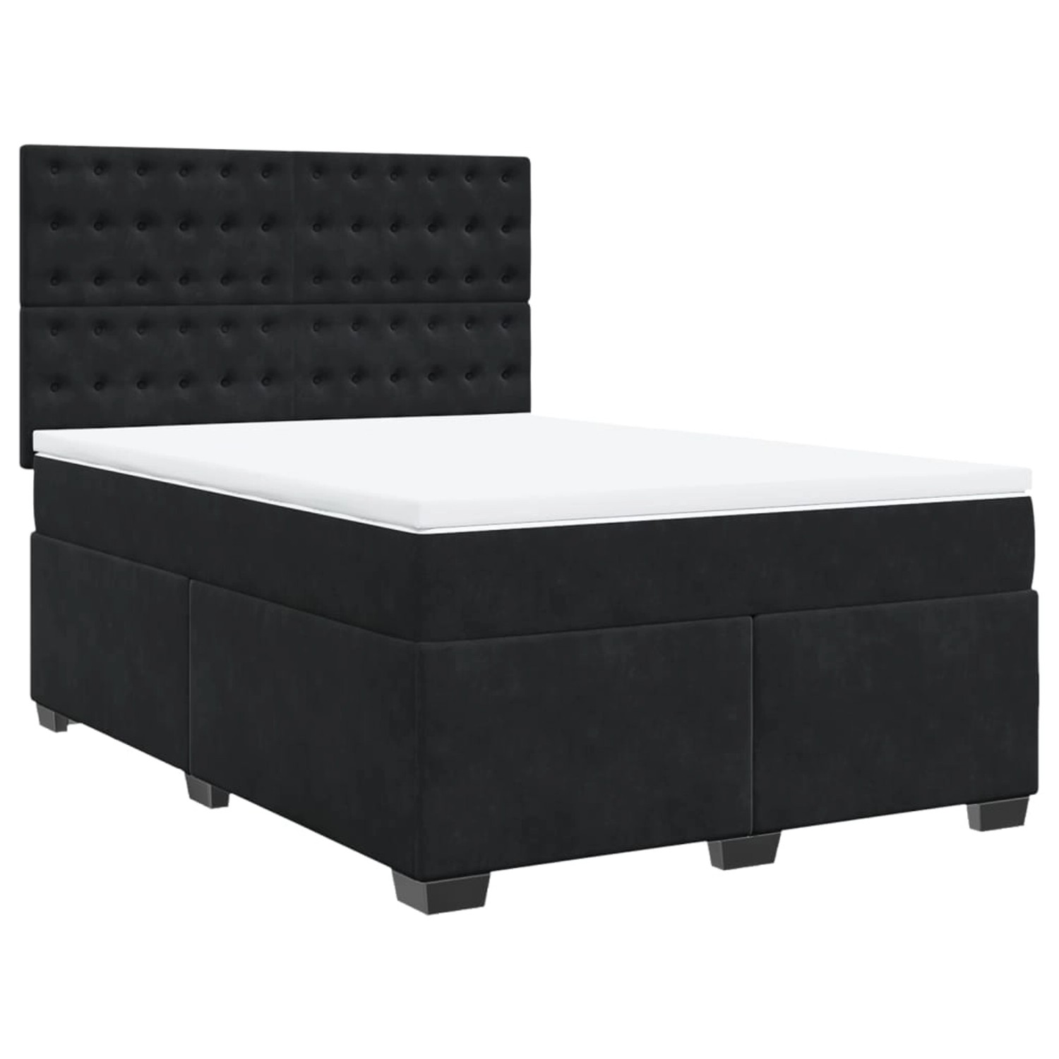 vidaXL Boxspringbett mit Matratze Schwarz 140x190 cm Samt2107166 günstig online kaufen