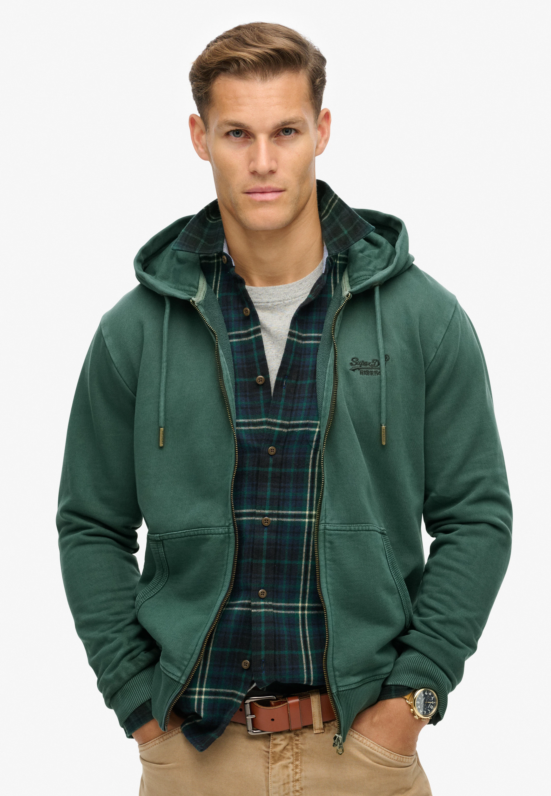 Superdry Kapuzensweatjacke "ESSENTIAL LOGO WASHED ZIPHOOD" günstig online kaufen