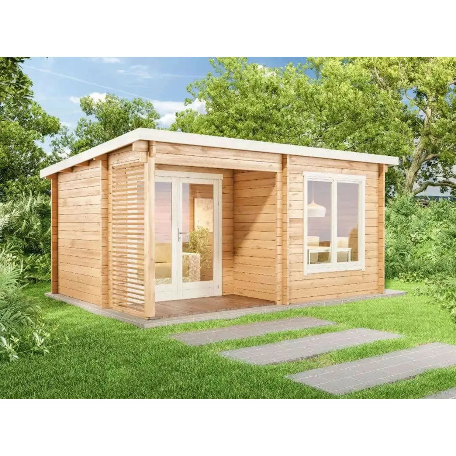 Alpholz Holz-Gartenhaus/Gerätehaus Pultdach Tauchimprägniert 920 cm x 350 c günstig online kaufen