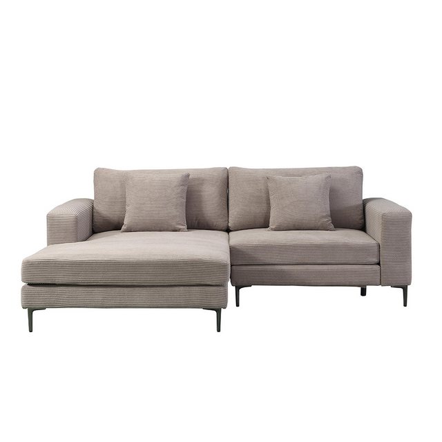 HOME DELUXE Sofa Sofa BELLANO Cord - 238 x 188 x 94 cm, Links, inkl. Zierki günstig online kaufen