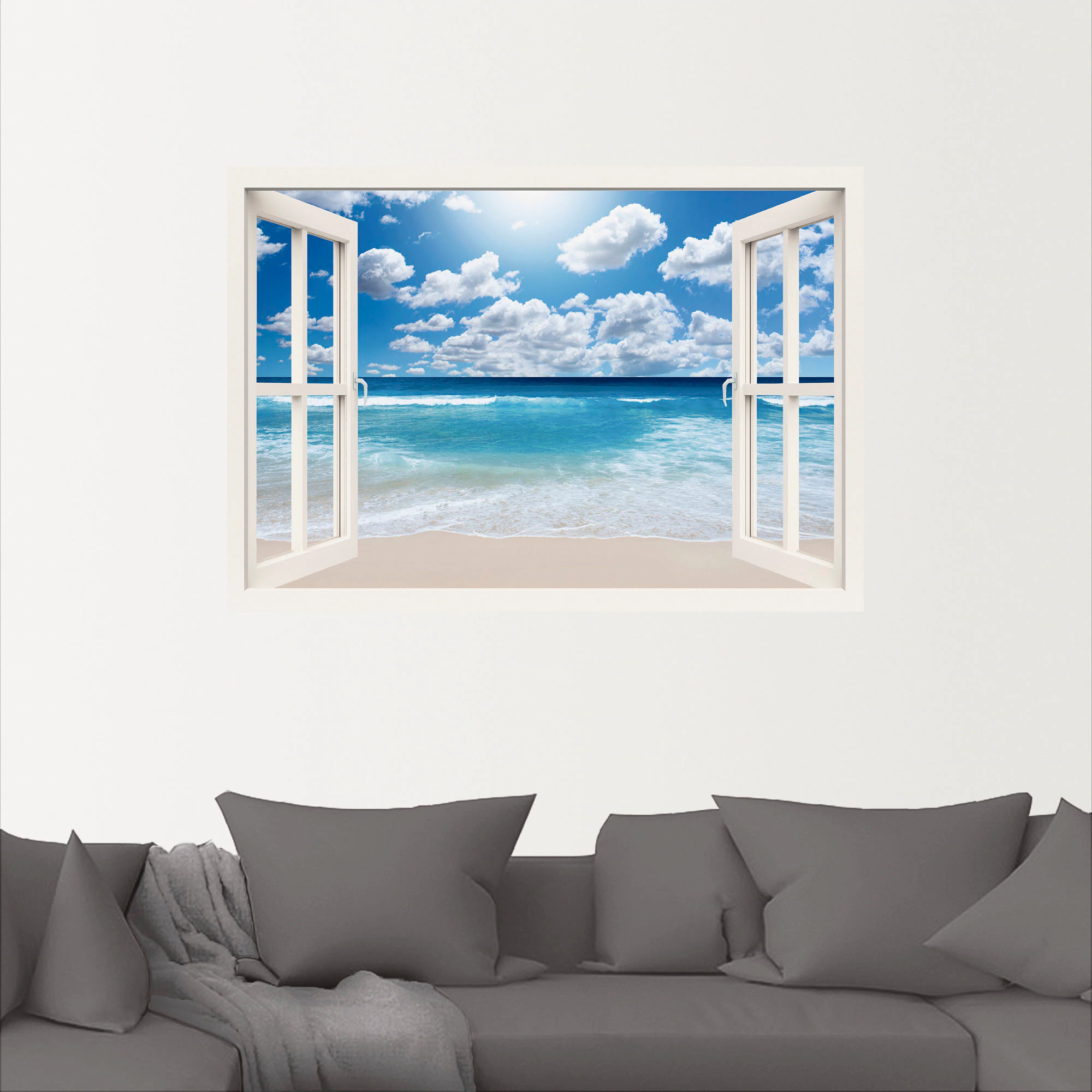 Artland Wandbild »Fensterblick Großartige Strandlandschaft«, Fensterblick, günstig online kaufen