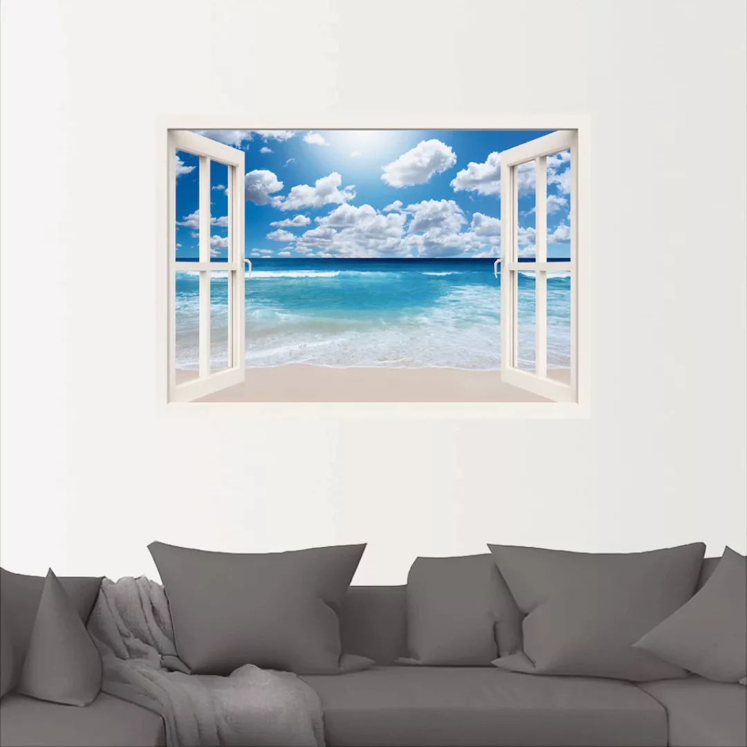 Artland Wandbild "Fensterblick Großartige Strandlandschaft", Fensterblick, günstig online kaufen