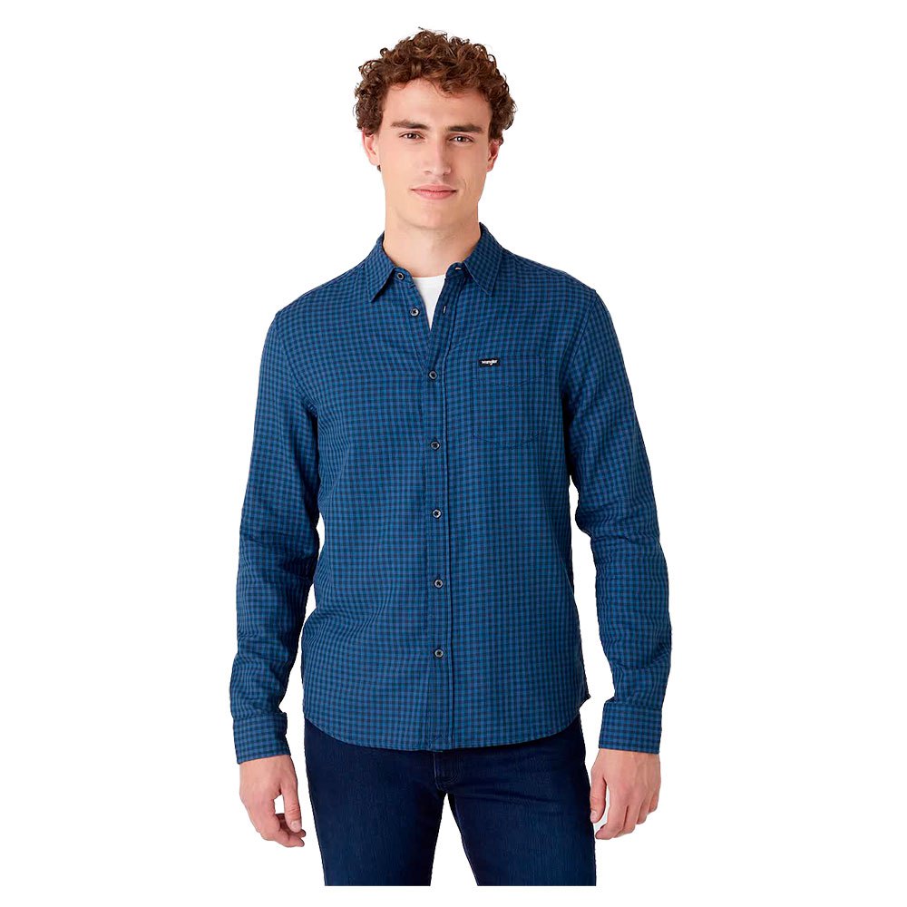 Wrangler 1 Pocket Langarm-shirt S Dark Denim günstig online kaufen