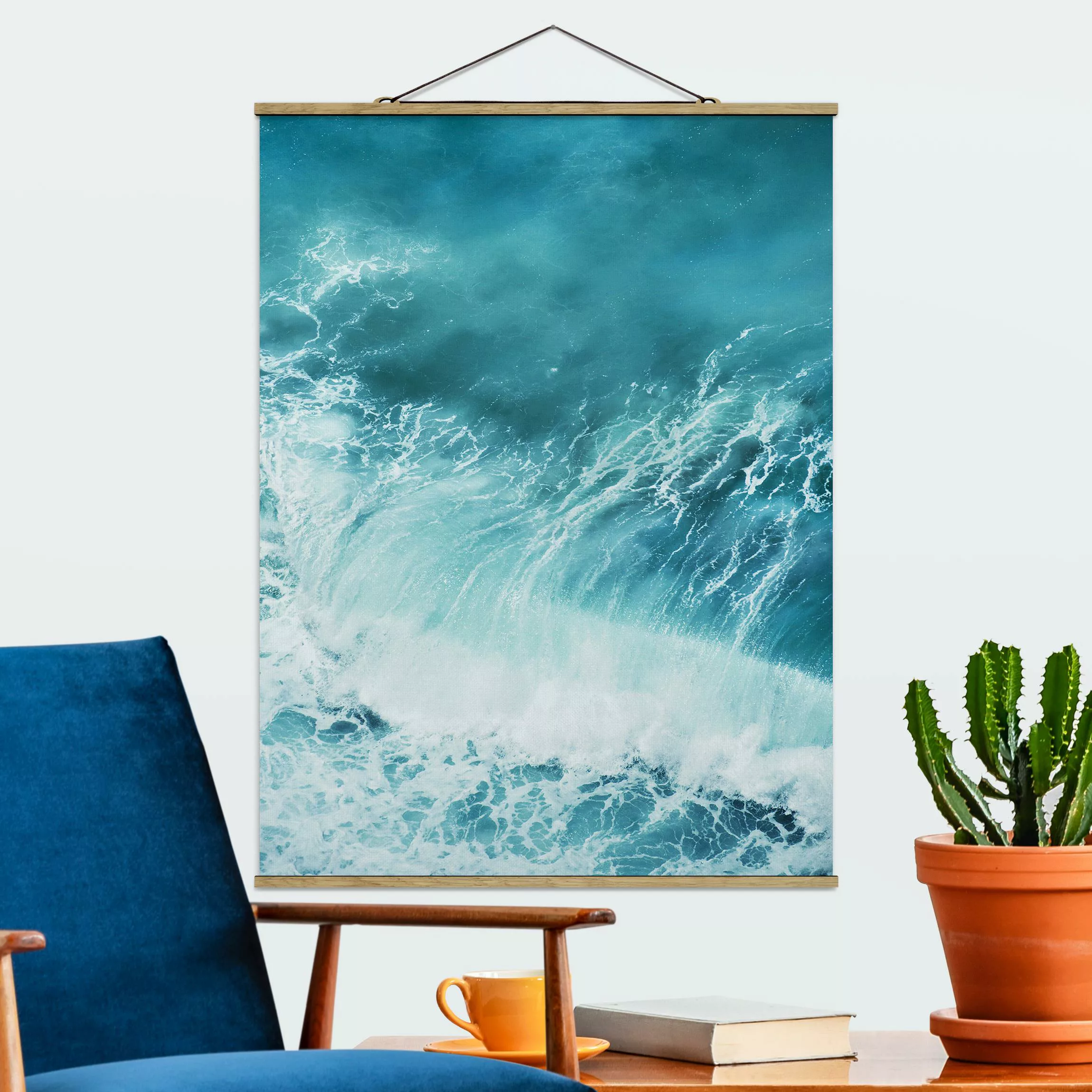 Stoffbild mit Posterleisten Stärke des Ozeans günstig online kaufen