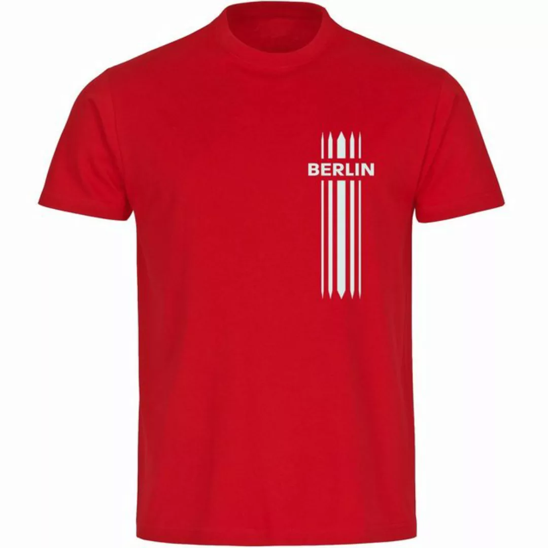 multifanshop T-Shirt Herren Berlin rot - Streifen - Männer günstig online kaufen