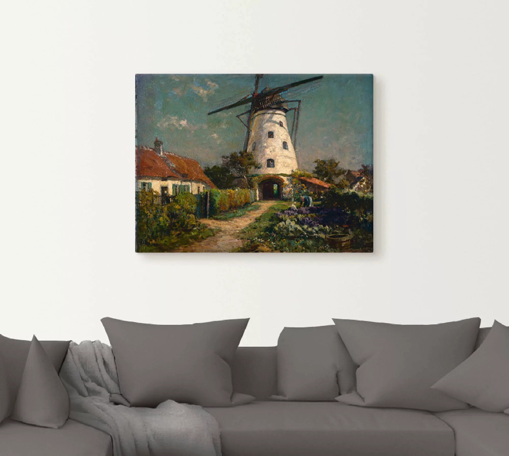 Artland Wandfolie "Bauerngarten bei einer Windmühle.", Gebäude, (1 St.), se günstig online kaufen