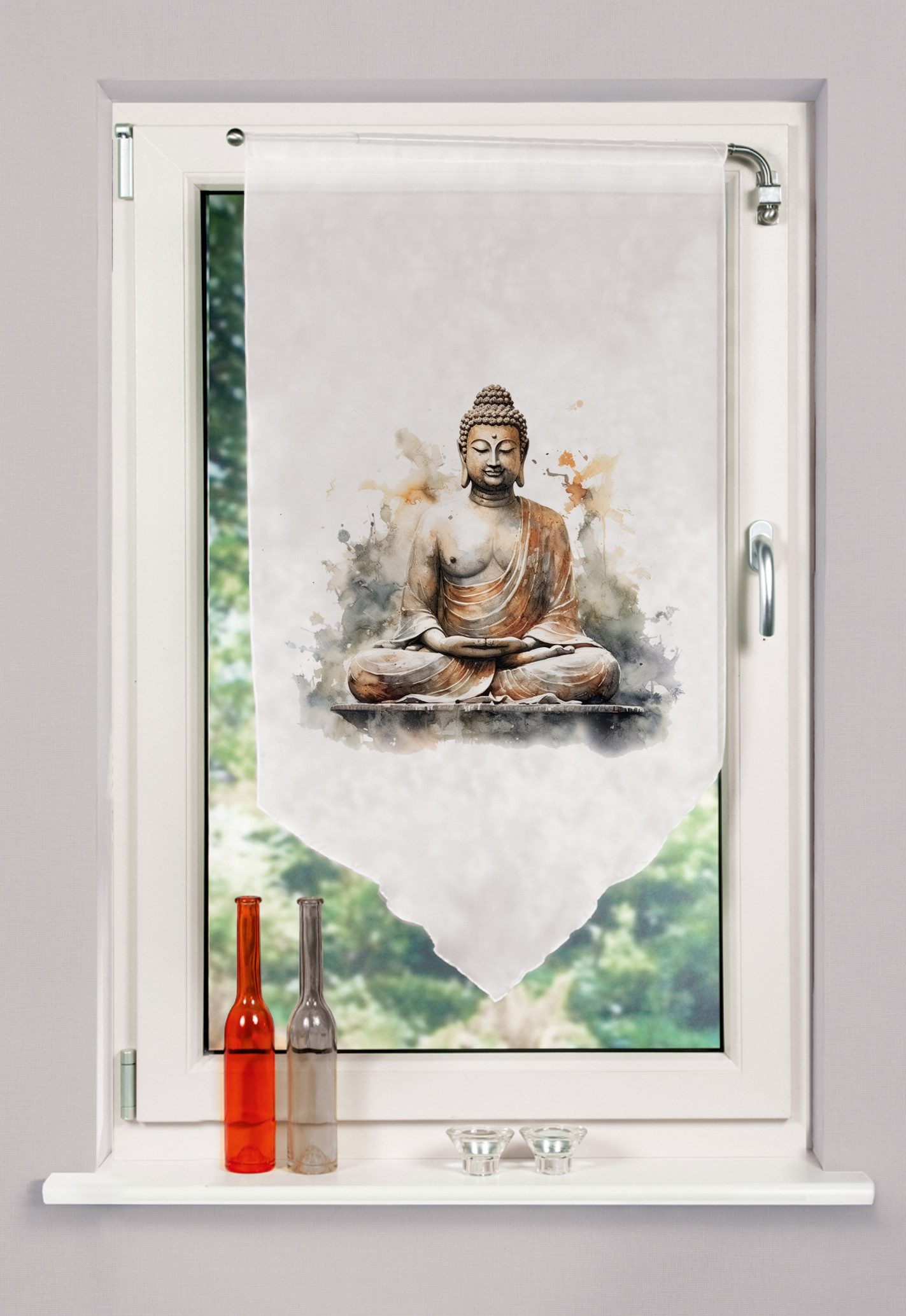 HOME WOHNIDEEN Scheibengardine ZAYRA, Stangendurchzug (1 günstig online kaufen