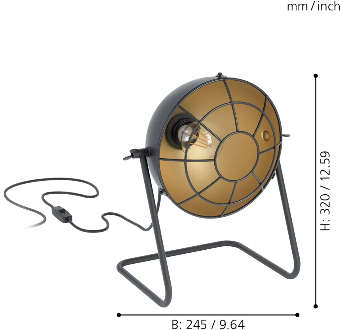 EGLO Tischleuchte »TREBURLEY«, 1 flammig, Leuchtmittel E27   ohne Leuchtmit günstig online kaufen