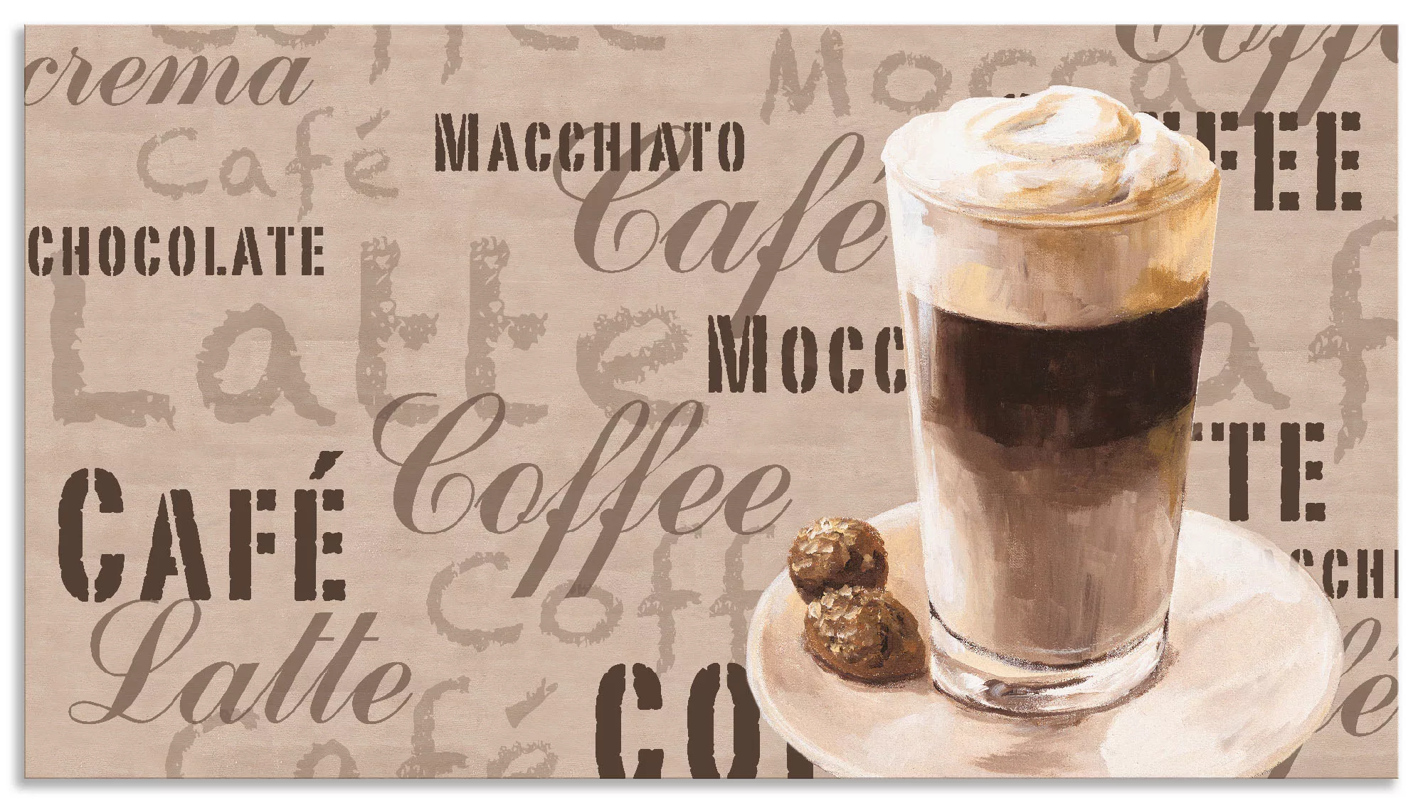 Artland Küchenrückwand "Kaffee - Latte Macchiato", (1 tlg.), Alu Spritzschu günstig online kaufen