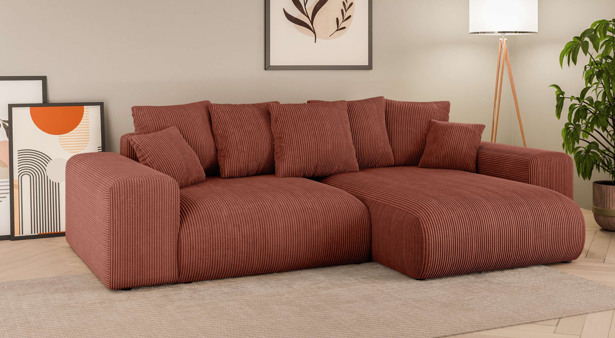 Home affaire Ecksofa "LAKESIDE mit Bettfunktion und Bettkasten, B/T/H 257/1 günstig online kaufen